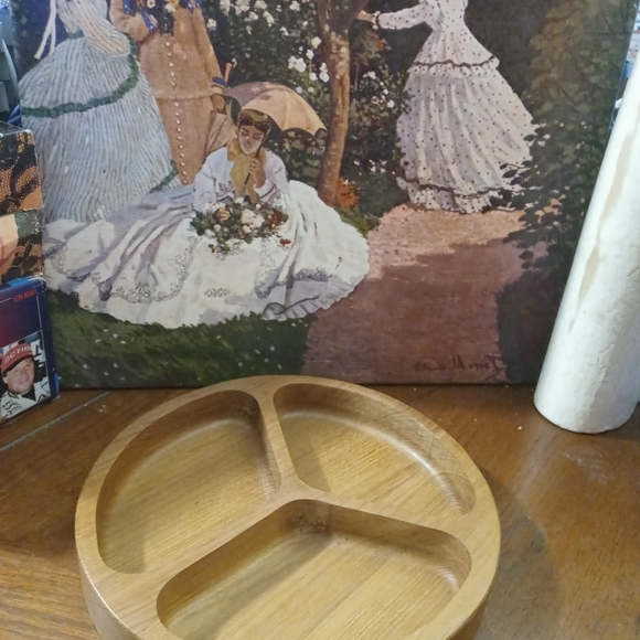 🏯🐬Vintage Dolphin Teak Bowl🗻🎉and 🍛FiestaCraft Divided Serve Bowls.🍔🍱 - Picture 4 of 14